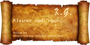 Kleiner Gyöngyi névjegykártya